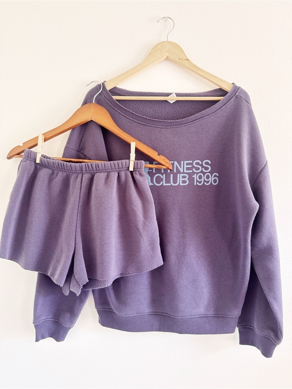 "Fitness Club 1996" Sweatshirt & Shorts Set small
